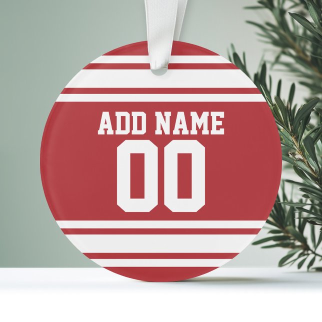 Ornamento Sports Jersey com seu nome e número (Personalized Ornament - Sports Jersey Theme)