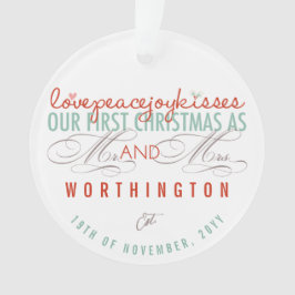 Ornamento Sr. & Sra. Primeiro Mistura de Natal Foto Casament