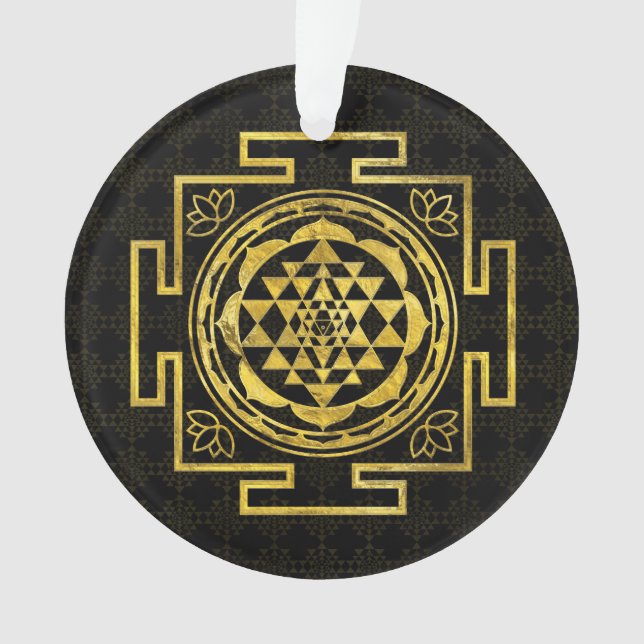 Ornamento Sri dourado Yantra/Sri Chakra (Frente)