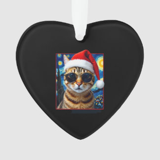 Ornamento Starry Night Orange Tabby Cat Christmas