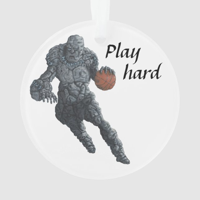 Ornamento Stone Golem Sports Fantasy Art Ornault Acrylic (Verso)