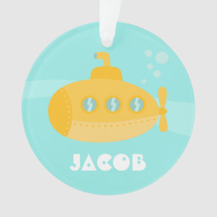 Ornamento Submarino Amarelo Fofo, Subaquático, Para Meninos