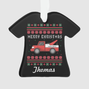 Ornamento Suéter de Natal Feio de Caminhão Personalizado