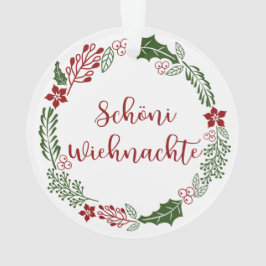Ornamento Suíça Feliz Natal Wreath, Schöni Wiehnachte