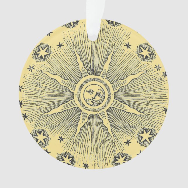 Ornamento Sun Stars Antiguamente Night Sky Medieval Zodieval (Frente)