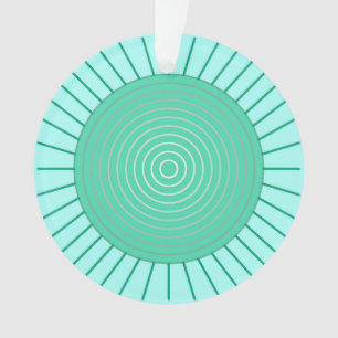 Ornamento Sunburst Geométrico Moderno - Aqua e Seafoam Gree