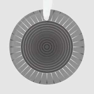 Ornamento Sunburst Geométrico Moderno - Cinzas de Hematite E
