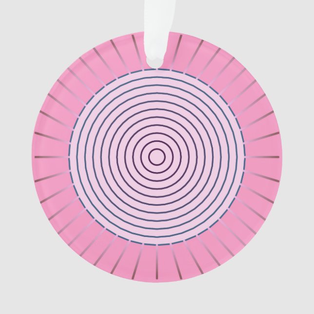 Ornamento Sunburst Geométrico Moderno - Sombras Rosa (Frente)