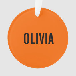 Ornamento Sunset Orange Modern Name | Tendência minimalista