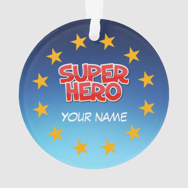 Ornamento Super-herói personalizável (Verso)