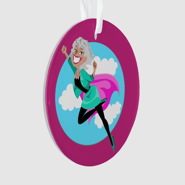 Ornamento Super Mãe, Irmã, Amiga, Tia, Professora (Frente)