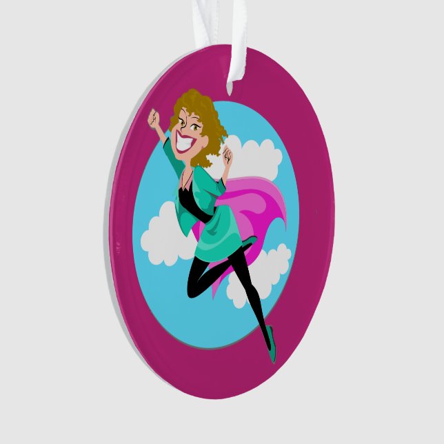 Ornamento Super Mãe, Irmã, Amiga, Tia, Professora (Frente)