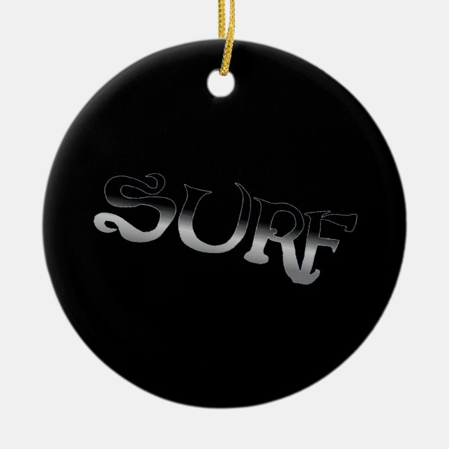ornamento surf preto redondo (Frente)