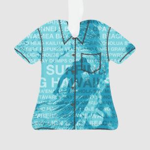 Ornamento Surfando no Havaí - Sala Verde Havaiana - Camisa A