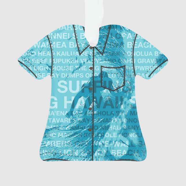 Ornamento Surfando no Havaí - Sala Verde Havaiana - Camisa A (Frente)