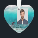 Ornamento Surfar em Big Wave Ocean Beach Foto Personalizada<br><div class="desc">Surfing Big Wave Ocean Beach Foto personalizada perfeita para um presente ou memorial para lembrar aquela pessoa especial</div>