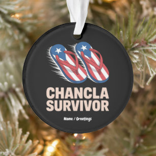 Ornamento Survivor Chancla Funny Porto Rico Piada Presente
