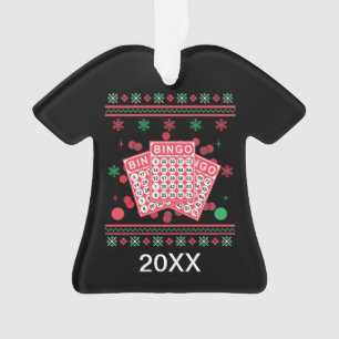 Ornamento Sweater Personalizado De Cartões De Bingo No Xmas