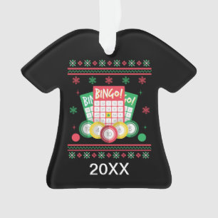 Ornamento Sweater Personalizado Do Jogador De Bingo No Xmas