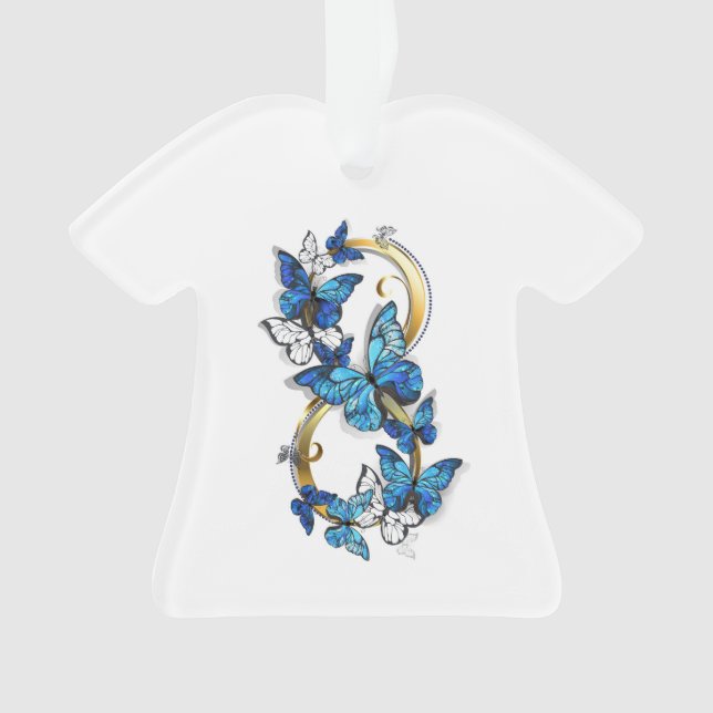 Ornamento Symbol Infinity of Blue Morpho Butterflies (Frente)