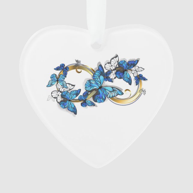 Ornamento Symbol Infinity of Blue Morpho Butterflies (Frente)