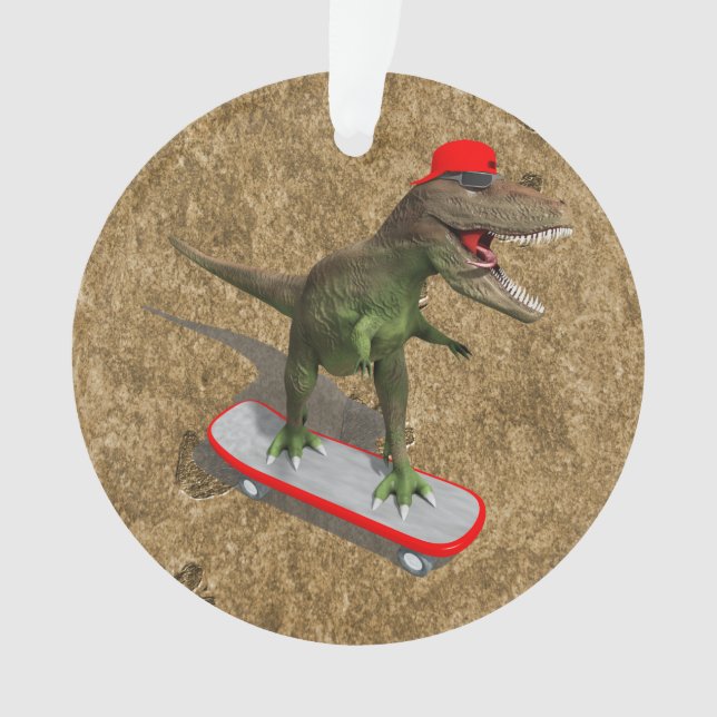 Ornamento T-Rex Skateboarding (Frente)