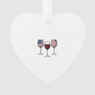 Ornamento Taças de Vinho Patrióticas Design de Camiseta Veto