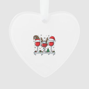Ornamento Taças de Vinho Tinto de Natal Vetor de Férias