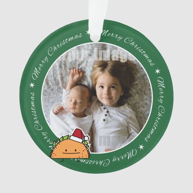 Ornamento Taco que veste a salsa da carne do escudo do Natal (Frente)