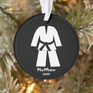Ornamento Taekwondo Karate Black Belt Personalizado