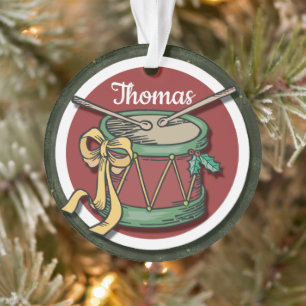 Ornamento Tambor De Natal Com Seu Nome