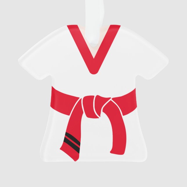 Ornamento Tang Soo Do Cinturão Vermelho 1 rua Personalizada (Frente)