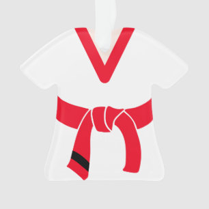 Ornamento Tang Soo Do Martial Arts Red Belt Personalizado