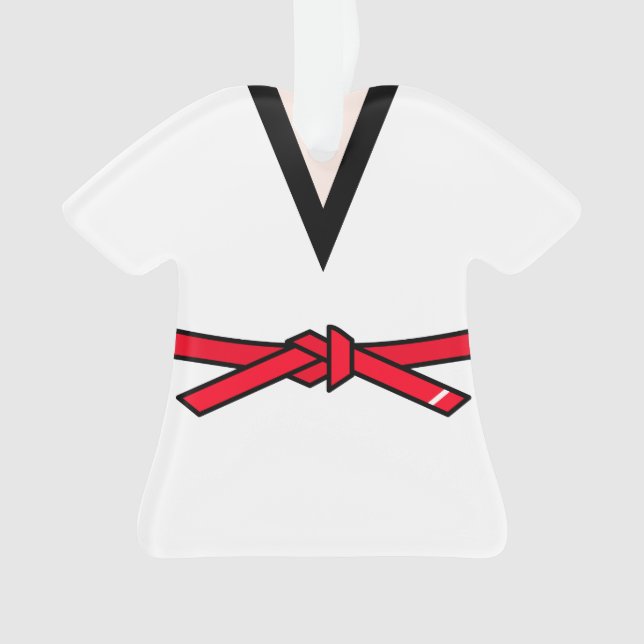 Ornamento Tang Soo Do Red Belt 1rua Personalizado (Frente)