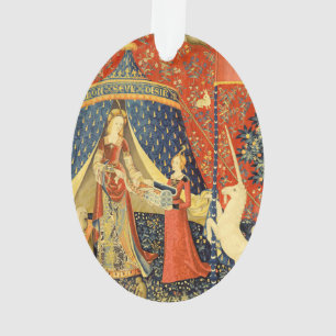 Ornamento Tapeçaria Medieval A Dama e o Unicórnio: Arte Fran