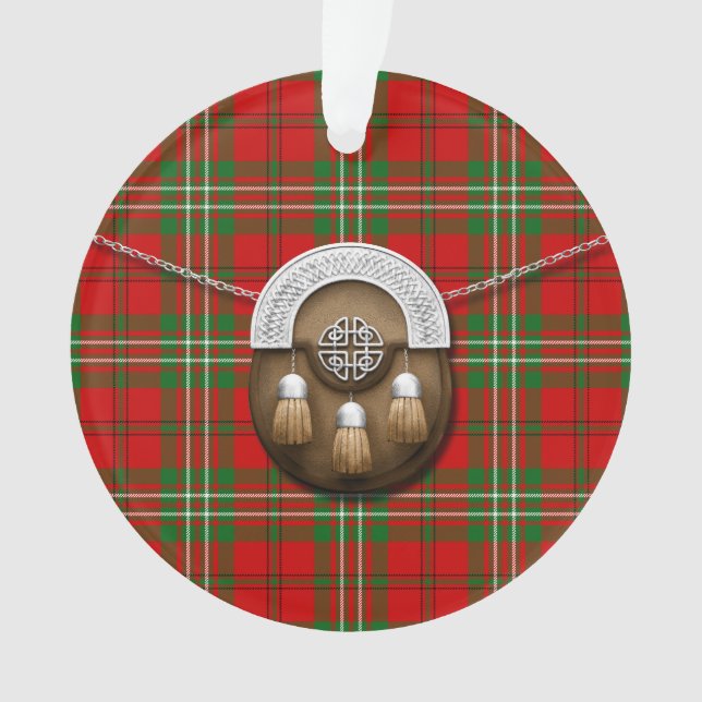Ornamento Tartan do feriado do Natal (Frente)