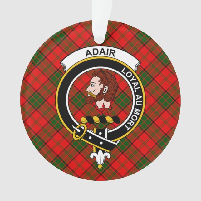 Ornamento Tartan e Brasão do Clã Adair (Frente)