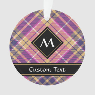 Ornamento Tartan rosa, Dourado e azul