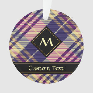 Ornamento Tartan roxo, Dourado e azul