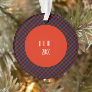 Ornamento Tartan Vintage Marrom Grady Clan Highland