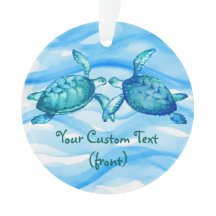 Tartaruga-do-mar Elegante Azul Verde