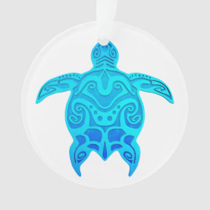 Ornamento Tartaruga tribal azul