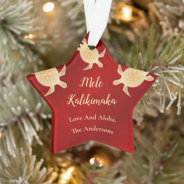 Ornamento Tartarugas Douradas | Mele Kalikimaka | Natal (Árvore)