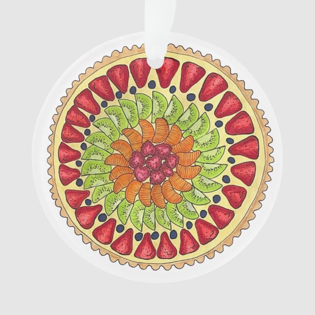 Ornamento Tarte aux Fruta Fruta Tart Pie Patologia Francesa (Frente)