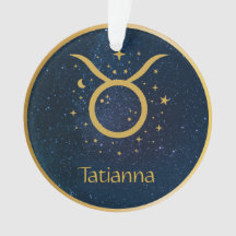Taurus, símbolo Bull zodiac dourado personalizado