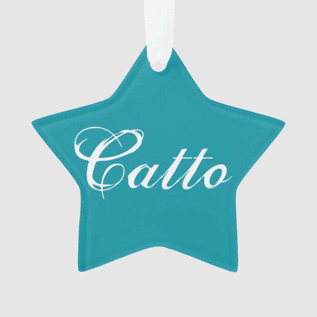 Ornamento Teal "Catto" Star Ornament (Frente)