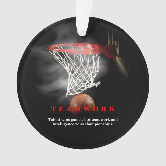Ornamento Teamwork Basketball Motivational Inspirational (Frente)