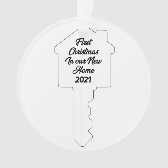 Ornamento Tema chave Primeiro Natal em Nova Ornação Doméstic (Frente)