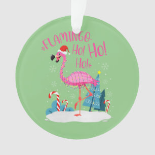 Ornamento Tema Flamingo Flamingo Ho-Ho Natal Rosa-Ho