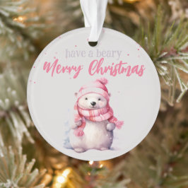 Ornamento Tenha Um Bear Feliz De Natal Urso Polar Engraçado 